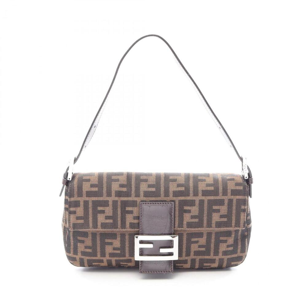 Fendi Mamma Bucket Zucca Handbag, Canvas and Leather, Women's, Brown, 26424